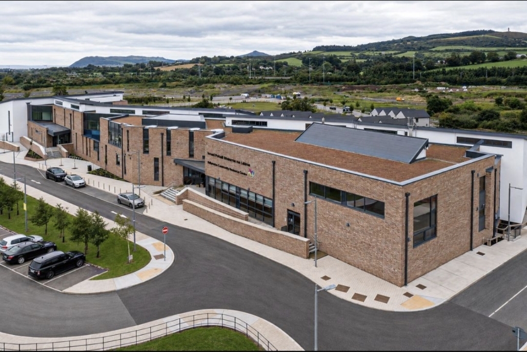 Aerial view of a completed Murnion Construction Ltd project — community centre and educational campus in Ireland